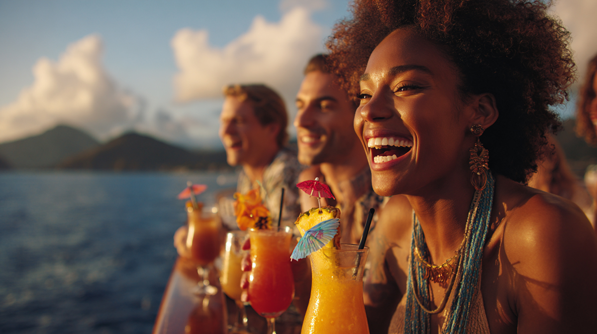 Group of friends enjoying their drink package on a cruise. Is the drink package worth it? We discuss it in this article.