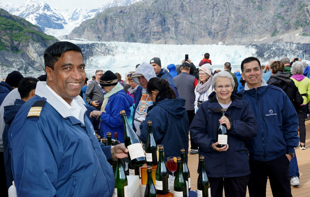 Toasting with Holland America’s sparkling wine in Alaska