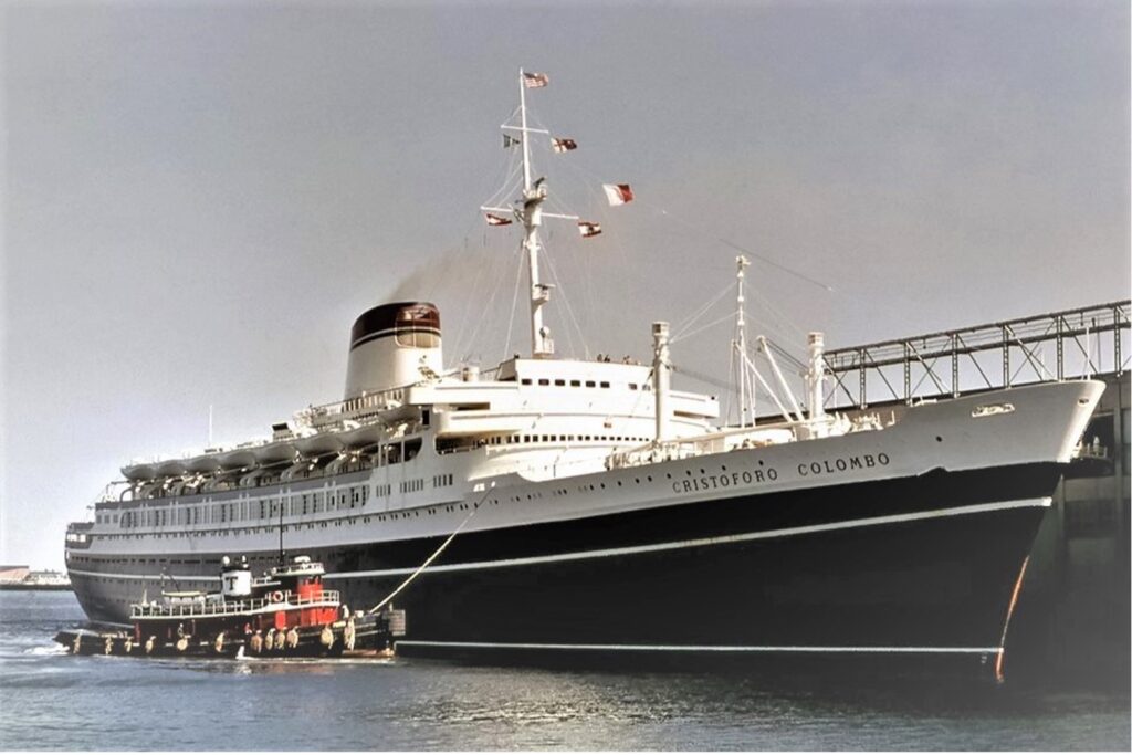 Cristoforo Colombo docked at Boston. From the William H. Miller Collection.