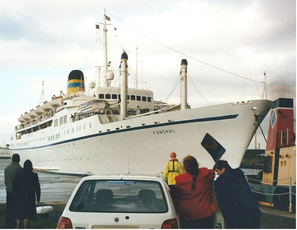 Funchal docked in 1961. From the William H. Miller Collection.