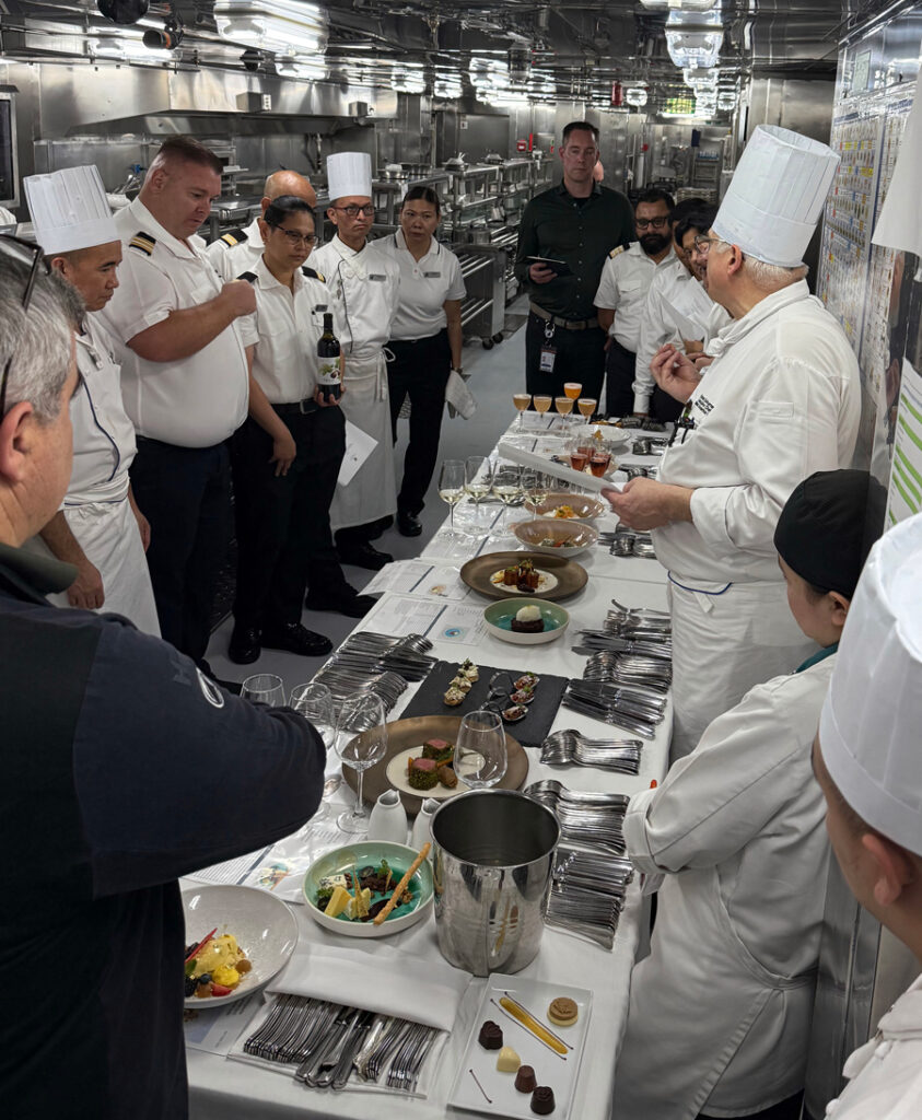Koninstafel chef and staff tasting to make sure the food is up to par