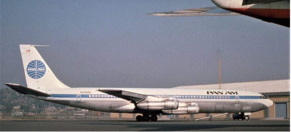 One of Pan American World Airways' nearly 707-321 intercontinental jets.From the William H. Miller collection.