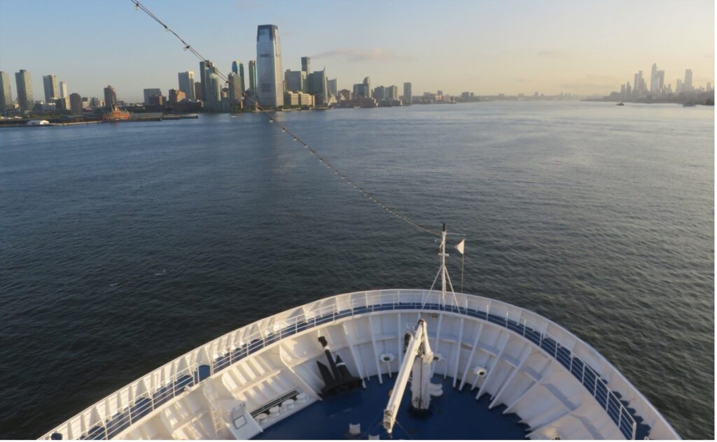 View from Silver Shadow's wheelhouse as the ship entered New York harbor in June. Photo courtesy of William H. Miller.
