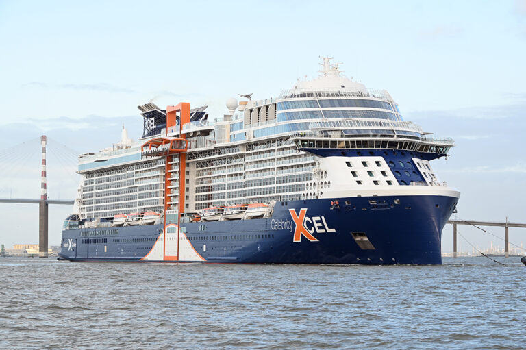 Celebrity Xcel Passes Saint-Nazaire Bridge