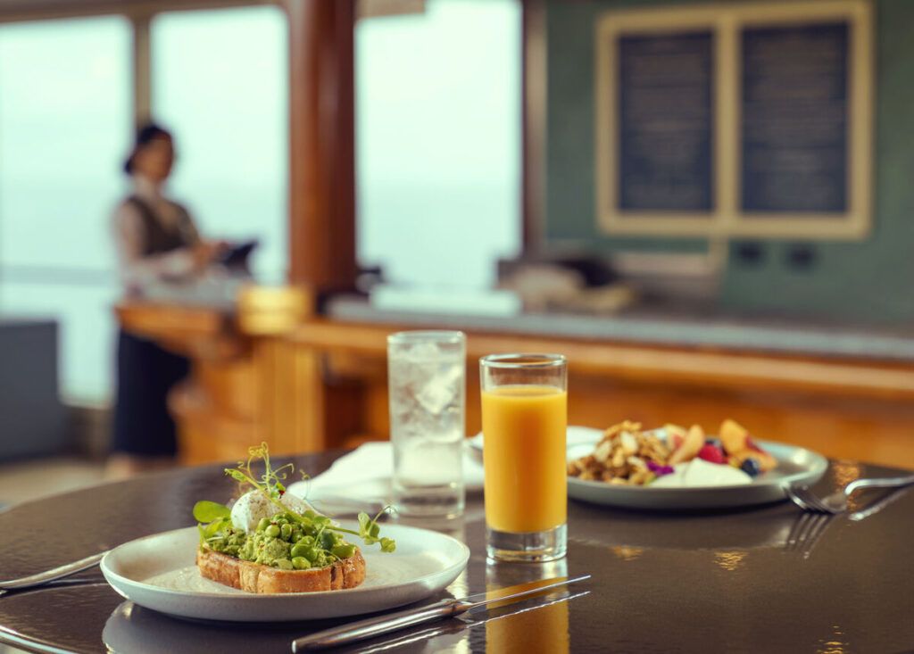 The Pavilion Welless Café will offer a plant-based and sustainable menu. Photo courtesy of Cunard Line.