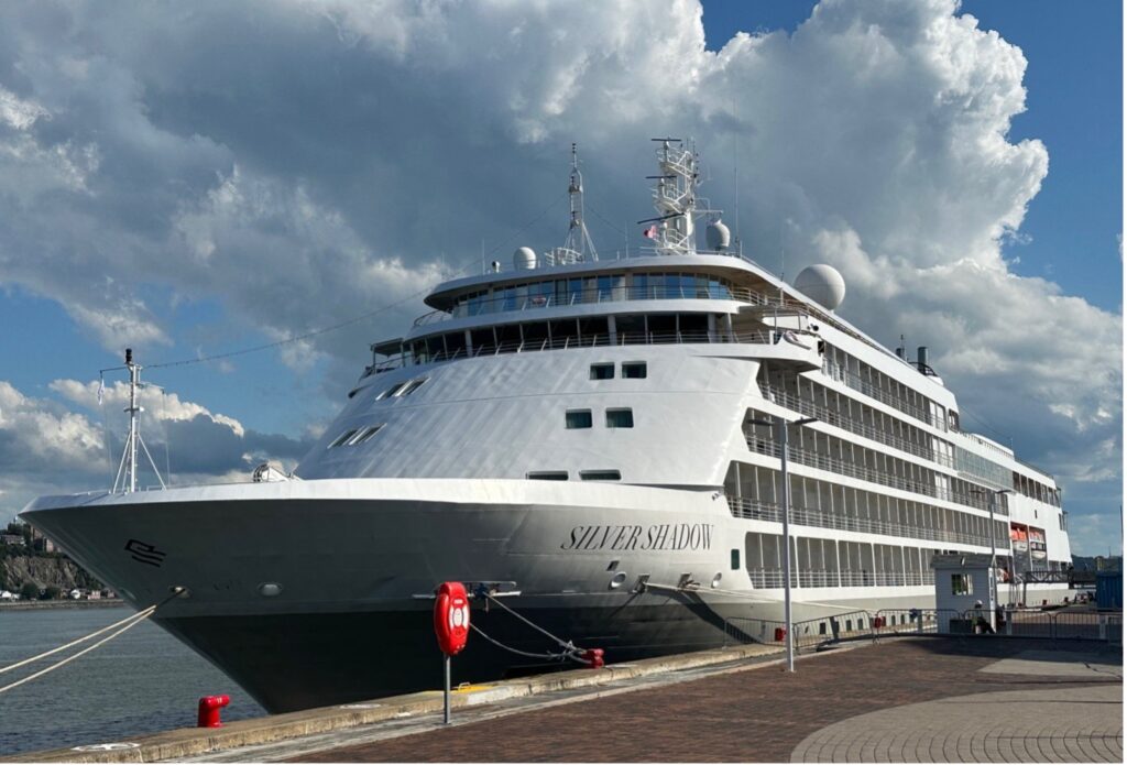 Silversea’s Silver Shadow docked at Québec City, Canada. Photo credit: Gerry Coscia.