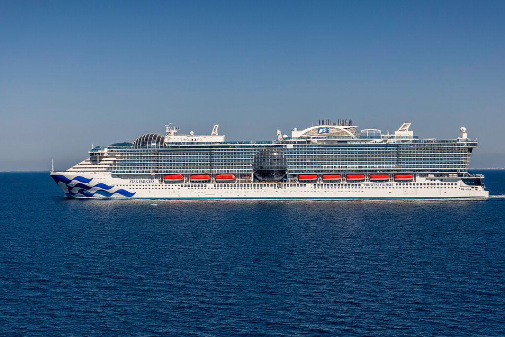 Star Princess during sea trials this past August. Image courtesy of Princess Cruises.