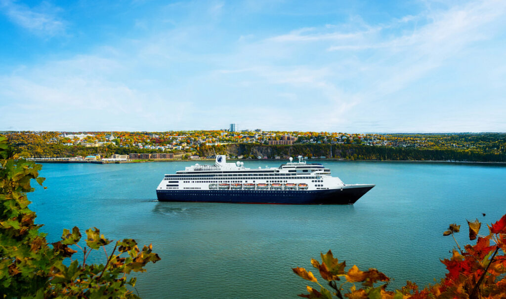 Volendam cruising on the Saint Lawrence River.