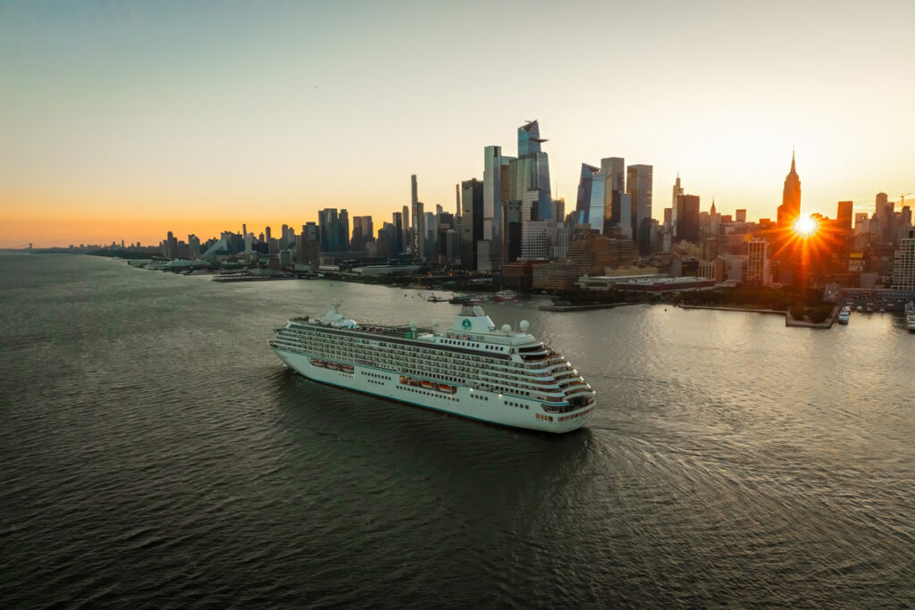 Crystal Serenity cruise ship in Boston after earning a perfect CDC health inspection score