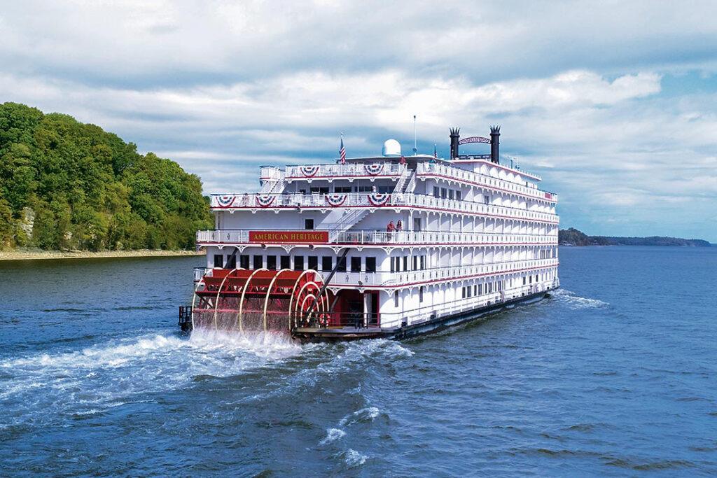 The paddlewheel riverboat American Heritage, one of American Cruise Lines’ classic vessels operating on the Mississippi River. Image courtesy of American Cruise Lines.