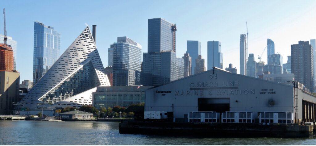 Cunard’s old Pier 94 (for cargo only). Credit: William H. Miller.
