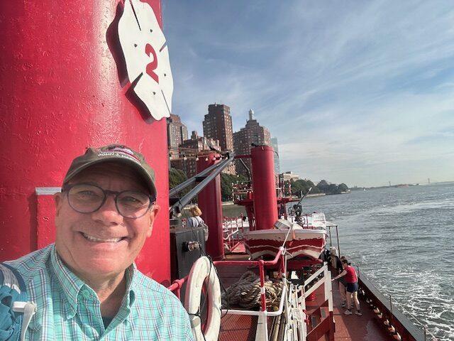 On deck aboard John J. Harvey during a Hudson River run. Credit: René A. Mack.
