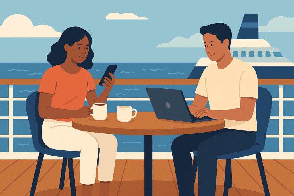 Cruise Ship WiFi Guide covering internet speed, pricing, and connectivity options at sea across major cruise lines.