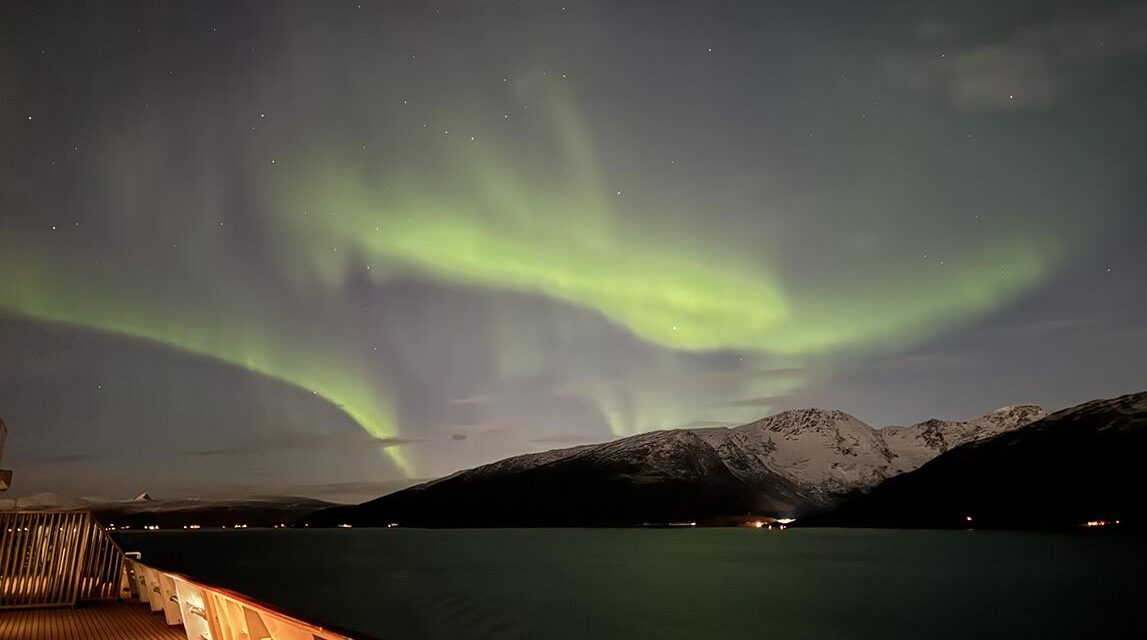 Ahoy, Aurora! The glory of the Northern Lights after we departed Tromso. Credit: Peter Knego