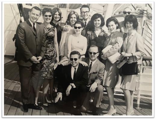 North German Lloyd staff pose onboard during a farewell voyage aboard the Italia, June 1963. Courtesy of the William H. Miller Collection.
