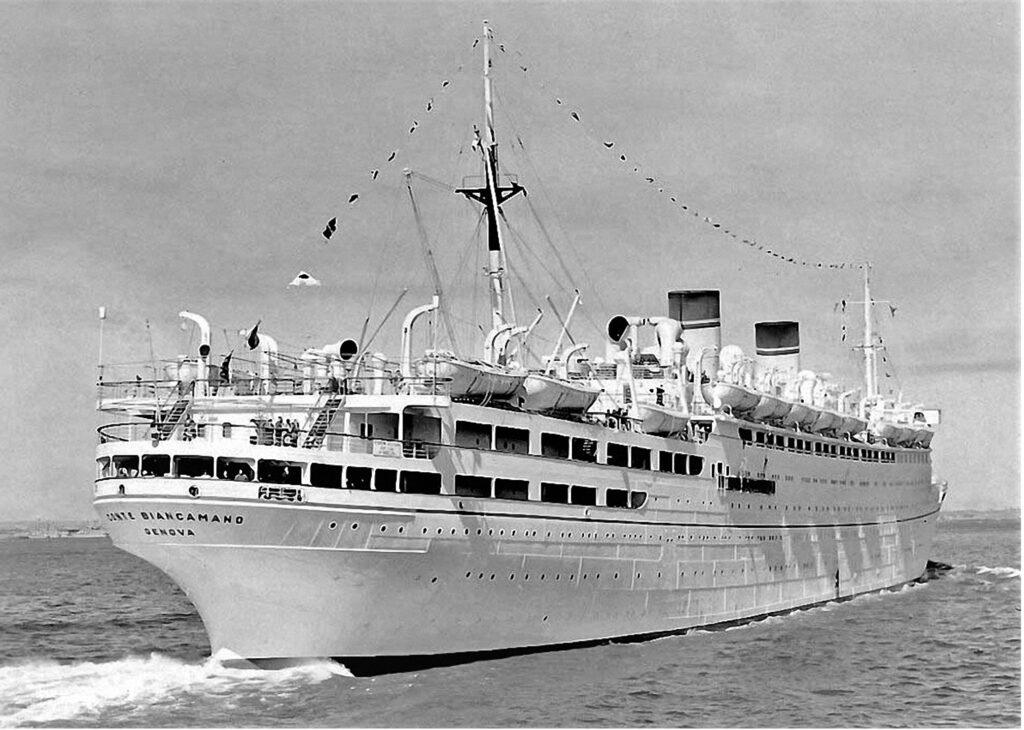The Italian liner Conte Biancamano. Courtesy of the William H. Miller collection.
