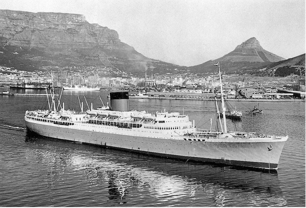 The liner Pretoria Castle. Courtesy of the William H. Miller collection.
