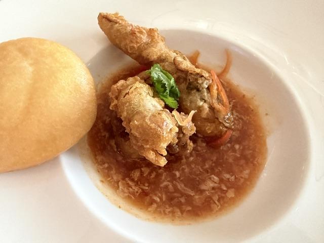 Delectable soft shell crab--one of the outstanding courses to be found on Viking Sky's The Chef's Table Lotus menu. Photo: Judi Cuervo