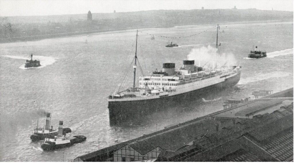 The Britannic at Liverpool. Courtesy of the William H. Miller Collection.