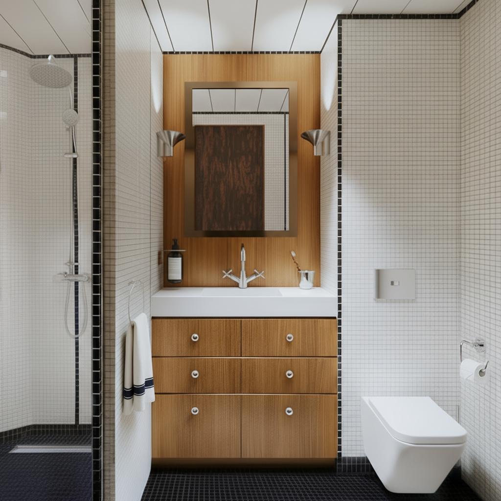 A rendering of a passenger cabin bathroom aboard Captain Arctic. Courtesy of Pelorus Yachting.