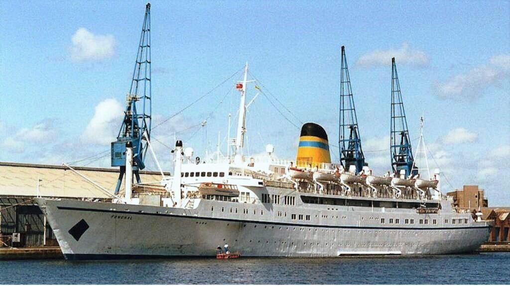 The Portuguese liner Funchal. Courtesy of the William H. Miller Collection.