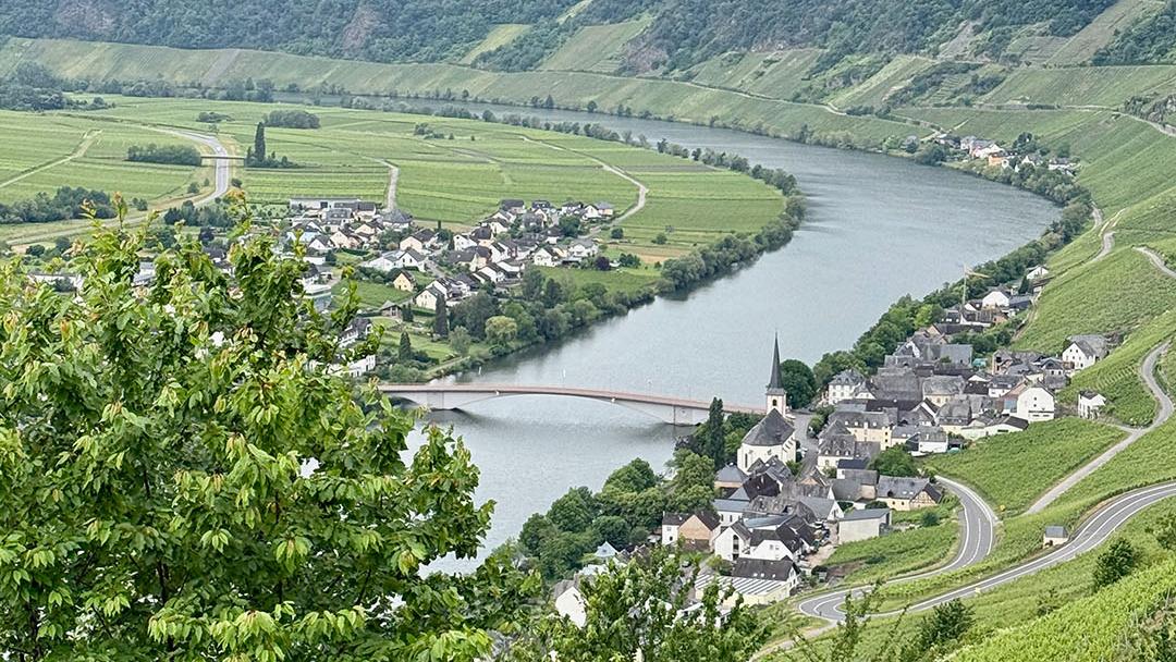 The village of Minheim sits along the Moselle River in Germany's wine country. Photo by Monte Mathews.