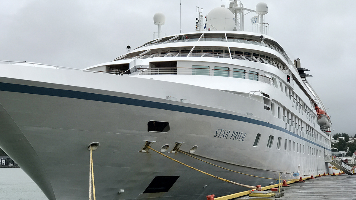 Windstar's Star Pride alongside in Reykjavík before departing on an Iceland circumnavigation. Photo: H. Liu