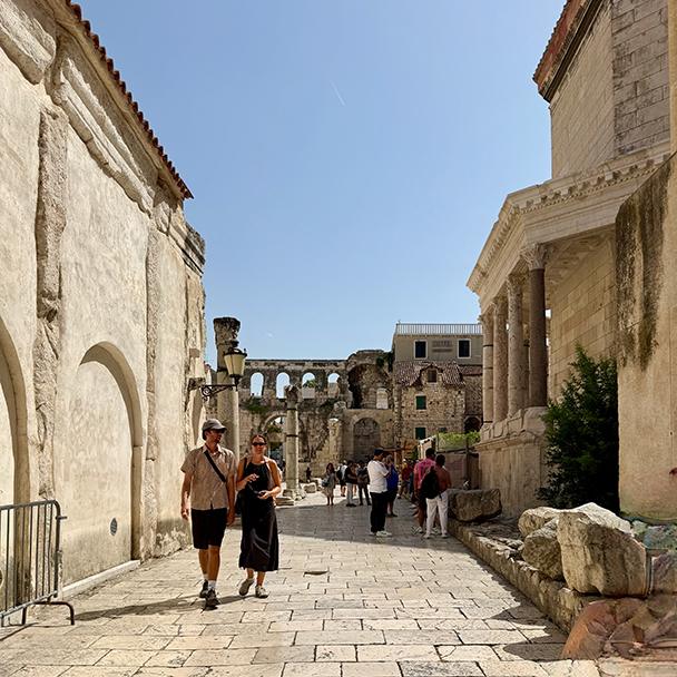 A street within Diocletian’s Palace in Split, Croatia, where Roman ruins remain woven into the modern city. Credit: Monte Mathews