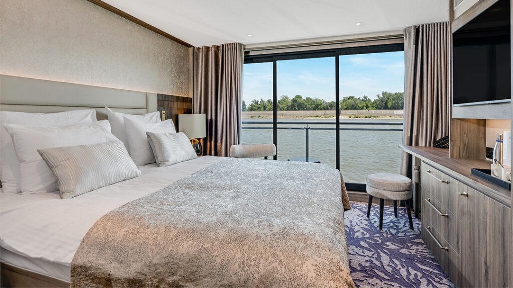 Cabin aboard Riviera Radiance. Courtesy of Riviera Travel River Cruises.