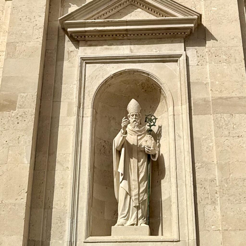 A statue of Saint Blaise, Dubrovnik’s patron saint, watches over the historic Old City. Credit: Monte Mathews